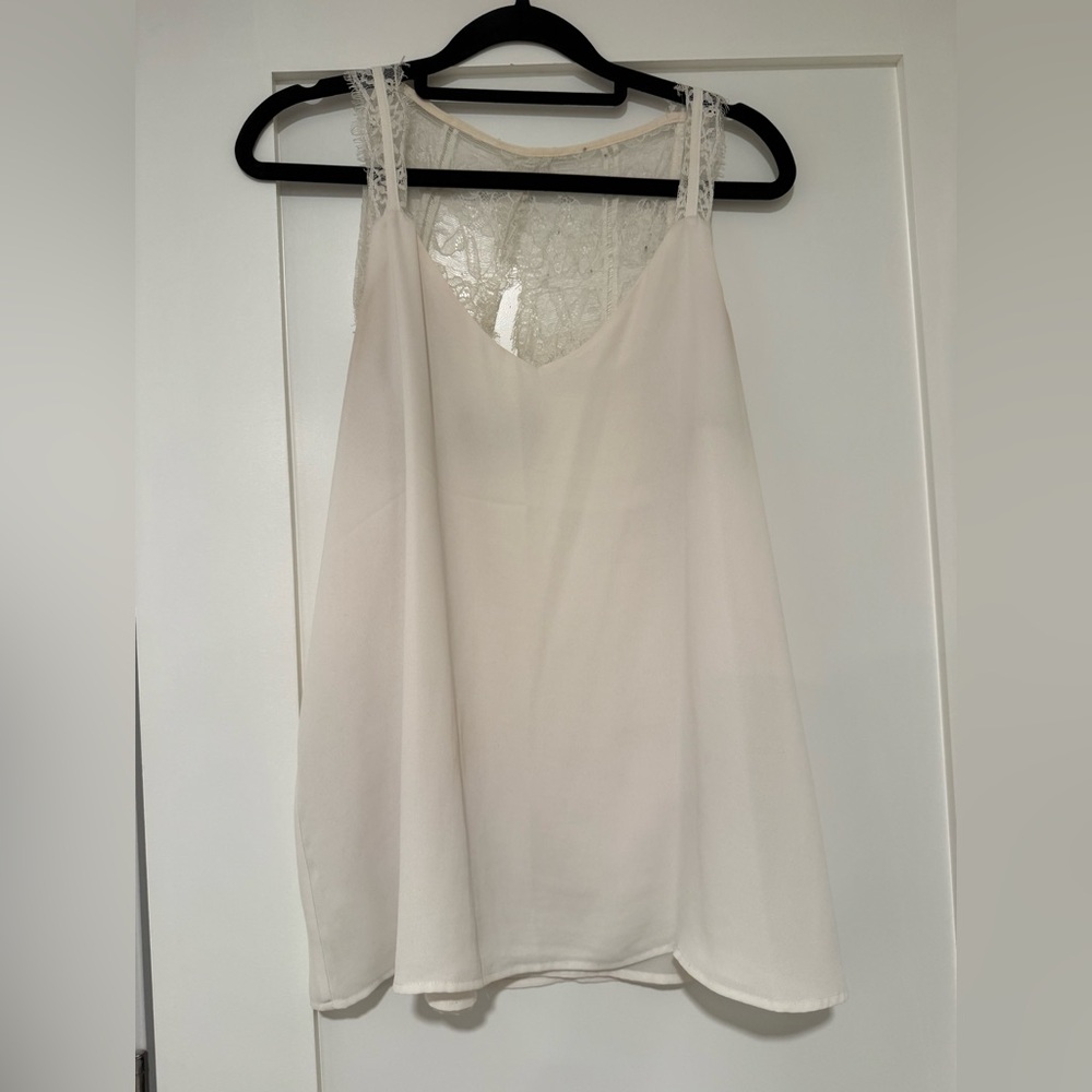 Elegant cream Lace Tank Top